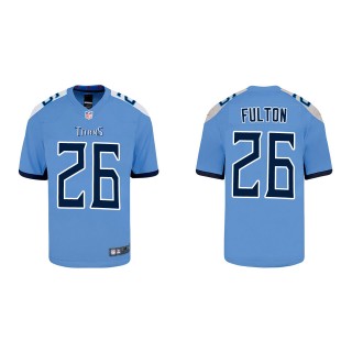 Kristian Fulton Youth Tennessee Titans Light Blue Game Jersey