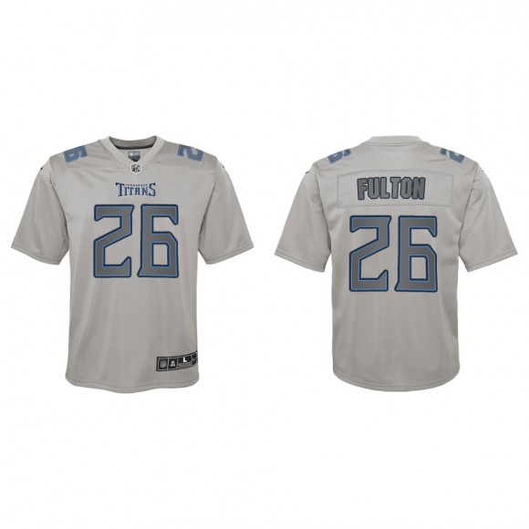 Kristian Fulton Youth Tennessee Titans Gray Atmosphere Game Jersey