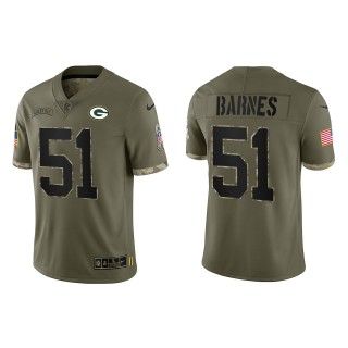 Krys Barnes Green Bay Packers Olive 2022 Salute To Service Limited Jersey