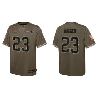 Kyle Dugger Youth New England Patriots Olive 2022 Salute To Service Limited Jersey