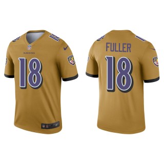 Men's Baltimore Ravens Kyle Fuller Gold Inverted Legend Jersey