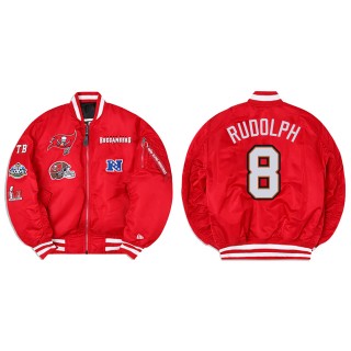 Kyle Rudolph Alpha Industries X Tampa Bay Buccaneers MA-1 Bomber Red Jacket