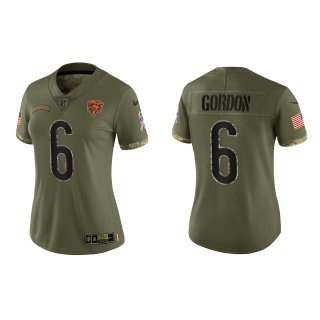 Kyler Gordon Women's Chicago Bears Olive 2022 Salute To Service Limited Jersey