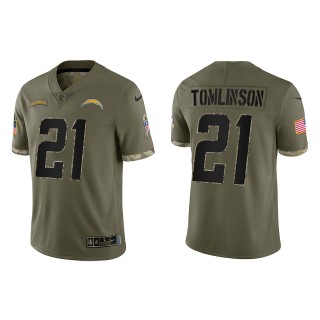 LaDainian Tomlinson Los Angeles Chargers Olive 2022 Salute To Service Limited Jersey