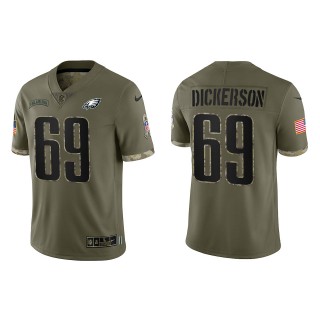 Landon Dickerson Philadelphia Eagles Olive 2022 Salute To Service Limited Jersey
