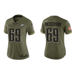 Landon Dickerson Women's Philadelphia Eagles Olive 2022 Salute To Service Limited Jersey