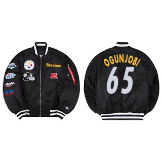 Larry Ogunjobi Alpha Industries X Pittsburgh Steelers MA-1 Bomber Black Jacket