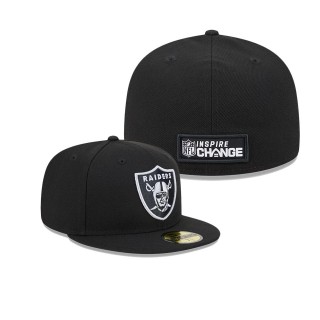 Las Vegas Raiders Black 2023 Inspire Change 59FIFTY Fitted Hat