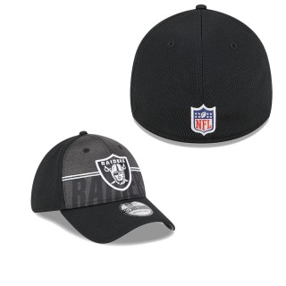 Men's Las Vegas Raiders Black 2023 NFL Training Camp 39THIRTY Flex Fit Hat