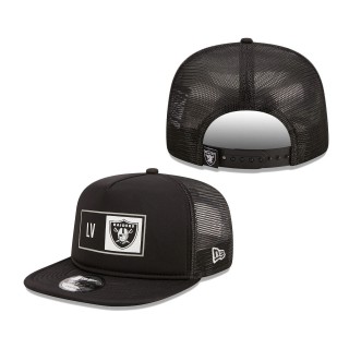 Men's Las Vegas Raiders New Era Black Balanced Trucker 9FIFTY Snapback Hat