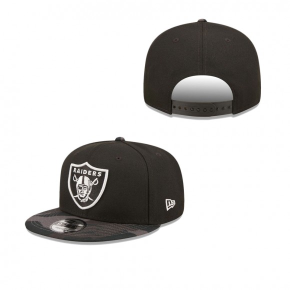 Men's Las Vegas Raiders Black Camo Vize 9FIFTY Snapback Hat