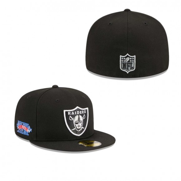 Las Vegas Raiders Black Main Patch Fitted Hat