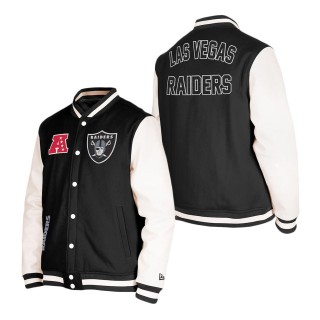 Las Vegas Raiders Black Third Down Varsity Full-Snap Jacket