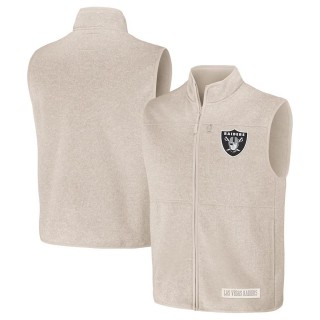 Las Vegas Raiders NFL x Darius Rucker Full-Zip Sweater Vest Oatmeal