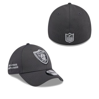 Las Vegas Raiders Graphite 2024 NFL Draft 39THIRTY Flex Hat