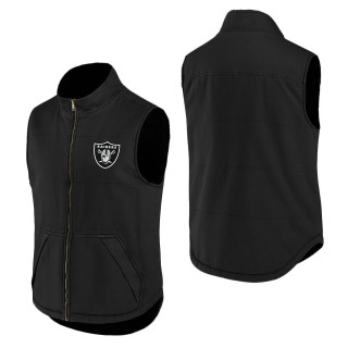 Men's Las Vegas Raiders NFL x Darius Rucker Collection by Fanatics Black Sherpa-Lined Full-Zip Vest