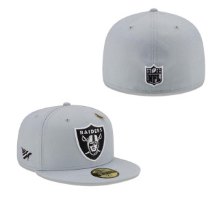 Las Vegas Raiders x Paper Planes Silver Fitted Hat