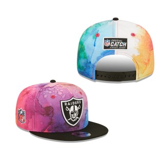 Men's Las Vegas Raiders Pink Black 2022 NFL Crucial Catch 9FIFTY Snapback Hat