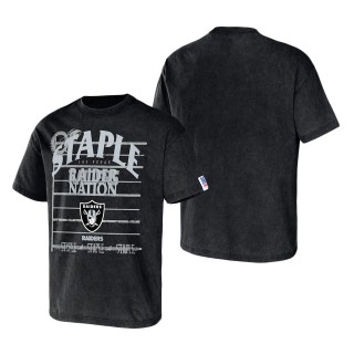 Men's Las Vegas Raiders NFL x Staple Black Throwback Vintage Wash T-Shirt
