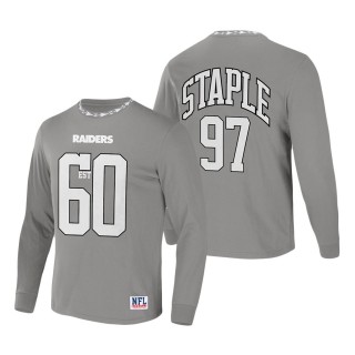 Men's Las Vegas Raiders NFL x Staple Gray Core Team Long Sleeve T-Shirt