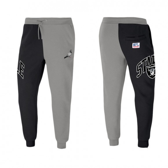 Men's Las Vegas Raiders NFL x Staple Gray Split Logo Fleece Pants