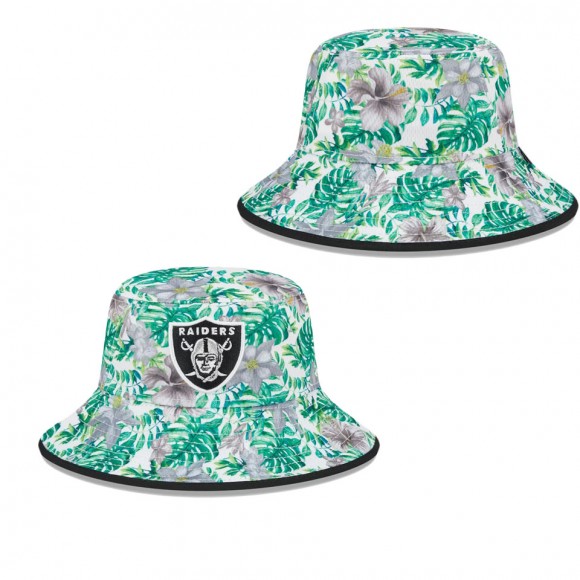 Las Vegas Raiders White Botanical Bucket Hat
