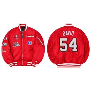 Lavonte David Alpha Industries X Tampa Bay Buccaneers MA-1 Bomber Red Jacket