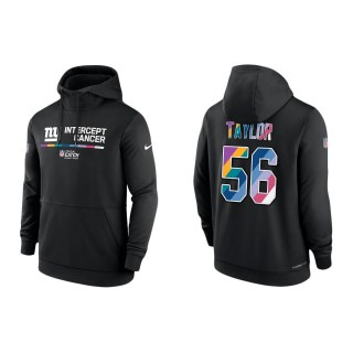 Lawrence Taylor New York Giants Black 2022 NFL Crucial Catch Therma Performance Pullover Hoodie