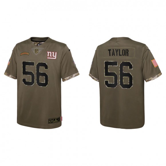 Lawrence Taylor Youth New York Giants Olive 2022 Salute To Service Limited Jersey