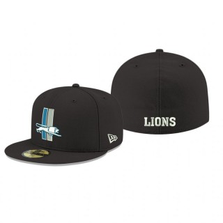 Detroit Lions Black Omaha Throwback 59FIFTY Fitted Hat