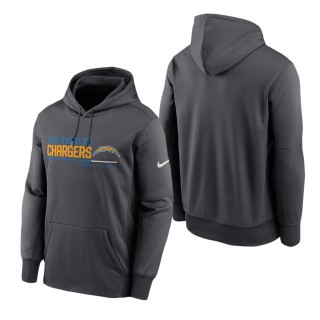 Men's Los Angeles Chargers Anthracite Prime Logo Name Split Pullover Hoodie