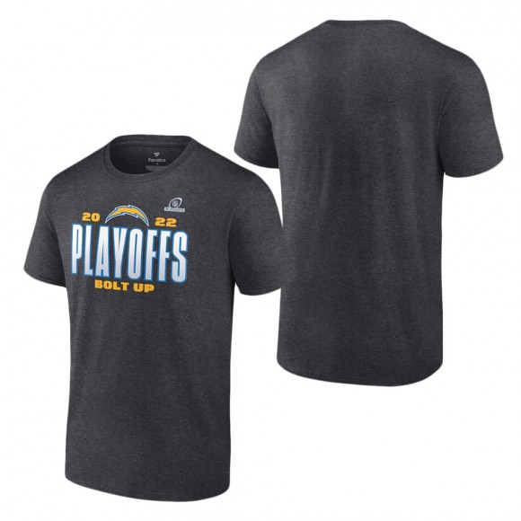 Men's Los Angeles Chargers Charcoal 2022 NFL Playoffs Our Time T-Shirt