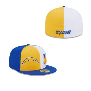 Los Angeles Chargers Gold Blue 2023 Sideline 59FIFTY Fitted Hat