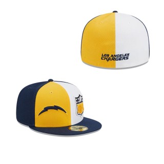 Los Angeles Chargers Gold Navy 2023 Sideline 59FIFTY Fitted Hat