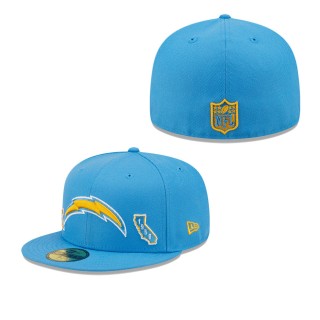 Men's Los Angeles Chargers Powder Blue Identity 59FIFTY Fitted Hat