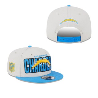 Men's Los Angeles Chargers Stone Powder Blue 2023 NFL Draft 9FIFTY Snapback Adjustable Hat