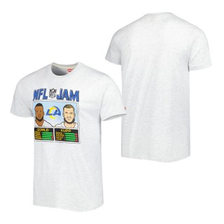 Men's Los Angeles Rams Aaron Donald & Cooper Kupp Homage Ash NFL Jam Tri-Blend T-Shirt