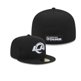 Los Angeles Rams Black 2023 Inspire Change 59FIFTY Fitted Hat