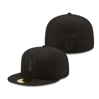 Los Angeles Rams Black on Black Alternate Logo 59FIFTY Fitted Hat