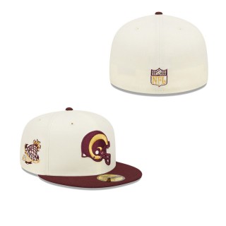 Men's Los Angeles Rams Cream Maroon Gridiron Classics 1998 Hawaii Pro Bowl Exclusive 59FIFTY Fitted Hat