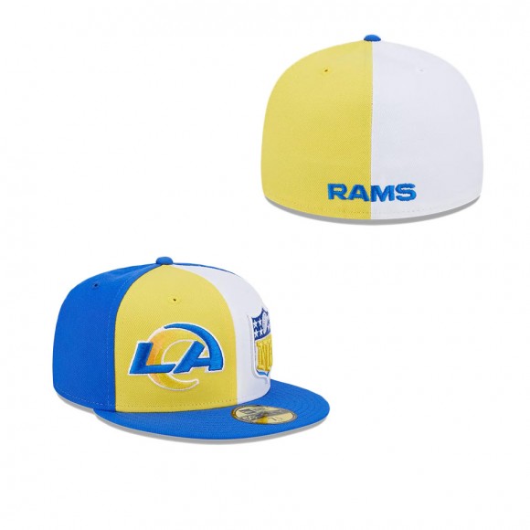 Los Angeles Rams Gold Royal 2023 Sideline 59FIFTY Fitted Hat