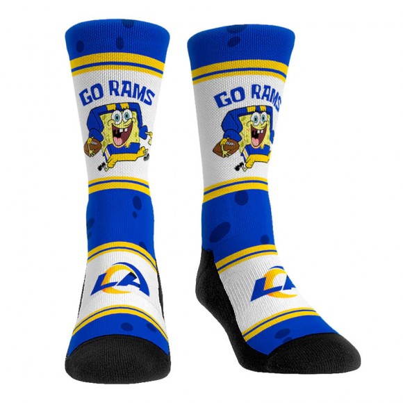 Los Angeles Rams NFL x Nickelodeon Spongebob Squarepants Team Up Crew Socks