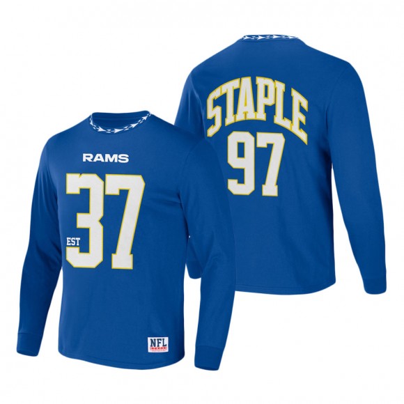 Men's Los Angeles Rams NFL x Staple Royal Core Team Long Sleeve T-Shirt