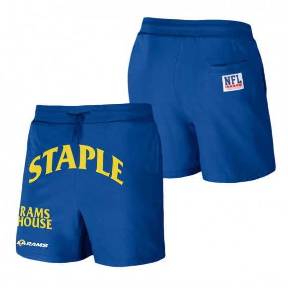 Men's Los Angeles Rams NFL x Staple Royal Throwback Vintage Wash Fleece Shorts