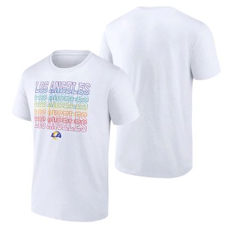 Men's Los Angeles Rams Fanatics Branded White City Pride Team T-Shirt