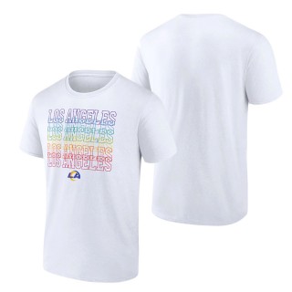 Men's Los Angeles Rams Fanatics Branded White City Pride T-Shirt