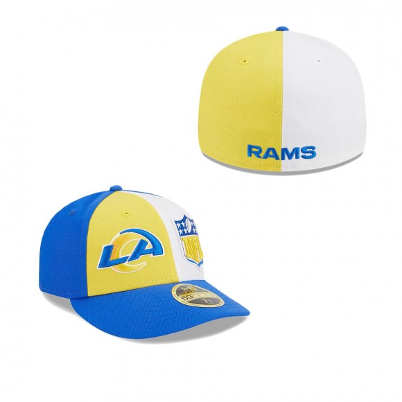 Los Angeles Rams Yellow Royal 2023 Sideline Low Profile 59FIFTY Fitted Hat