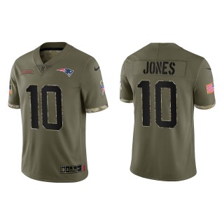 Mac Jones New England Patriots Olive 2022 Salute To Service Limited Jersey
