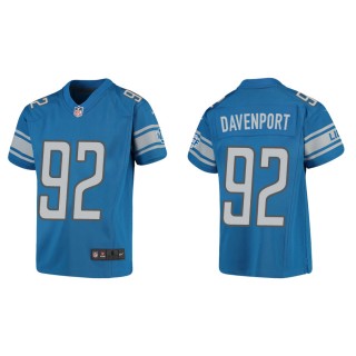 Youth Marcus Davenport Lions Blue Game Jersey
