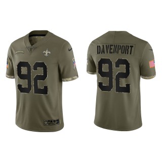 Marcus Davenport New Orleans Saints Olive 2022 Salute To Service Limited Jersey